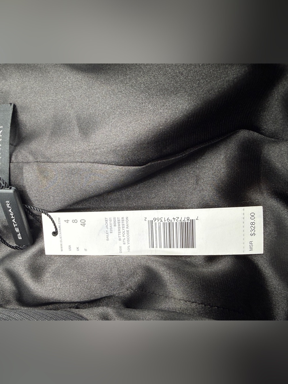 Elie Tahari Charcoal Gray Women's Tailored Blazer - Picture 5 of 5